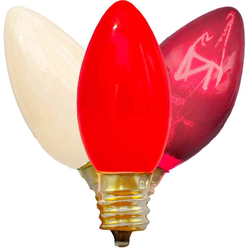 C7 Valentine's Day Lights Red White Pink Solid Ceramic 25 Replacement Blubs