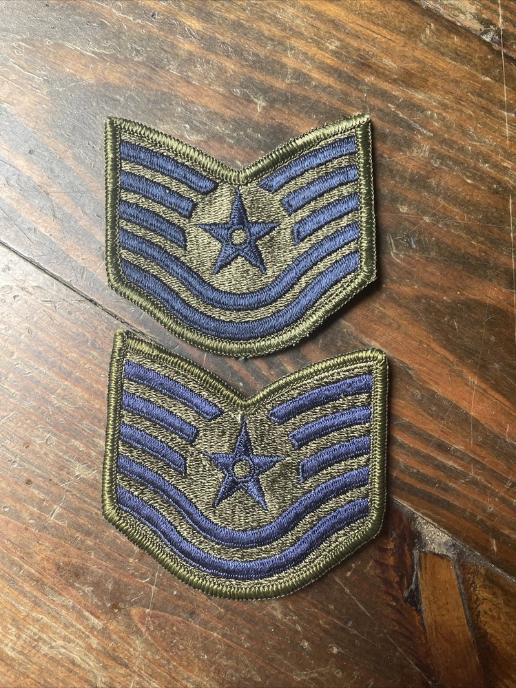 2 USAF US Air Force Technical Sergeant Chevrons Stripes E6 Subdued Stripe Rank