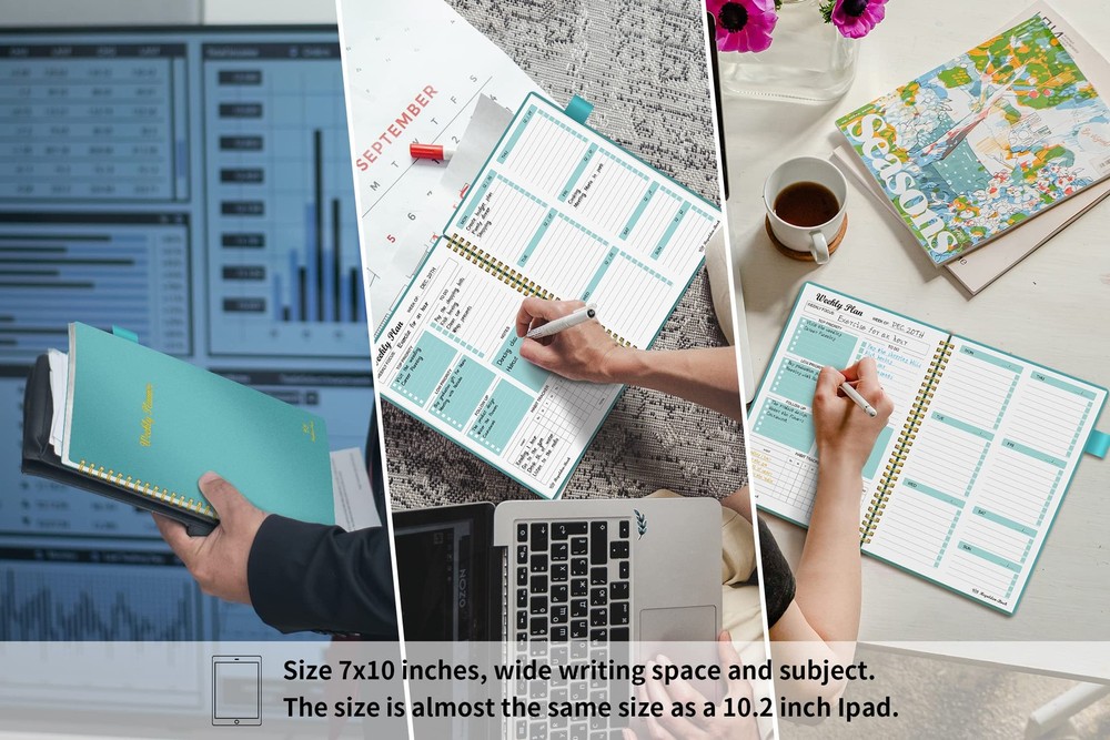 Weekly Planner Undated, Goals Schedule B5-Weekly Planner, Teal