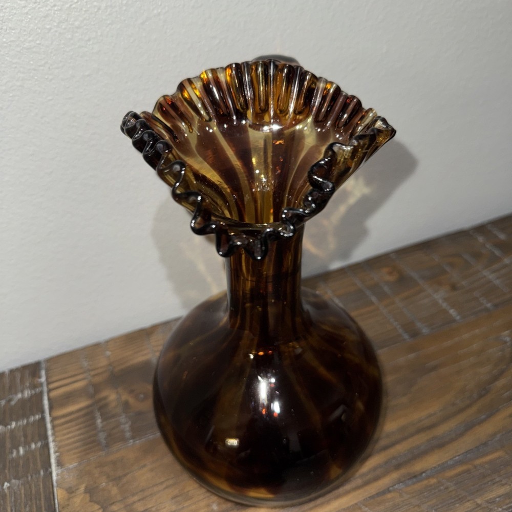 Tortoise Shell Glass Pitcher - 9" Tall - A33184