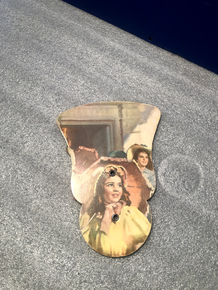Vintage Tri-Fold Advertising Folding Fan W/Multiple Characters