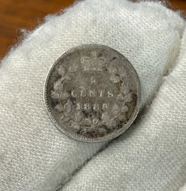 1886 Canada 5 Cents Silver Coin