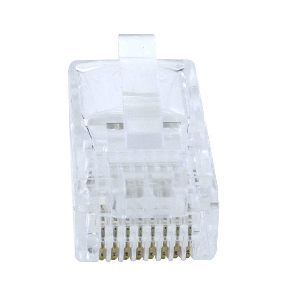 Construct Pro RJ45 Cat5e Connectors for Solid & Stranded Wires (Qty. 100, Clear)