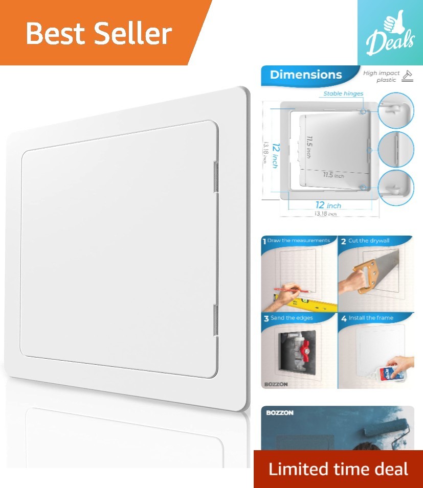 Modern Plumbing Access Panel 12x12 - Tool-Free Installation & Flush-Mount Design