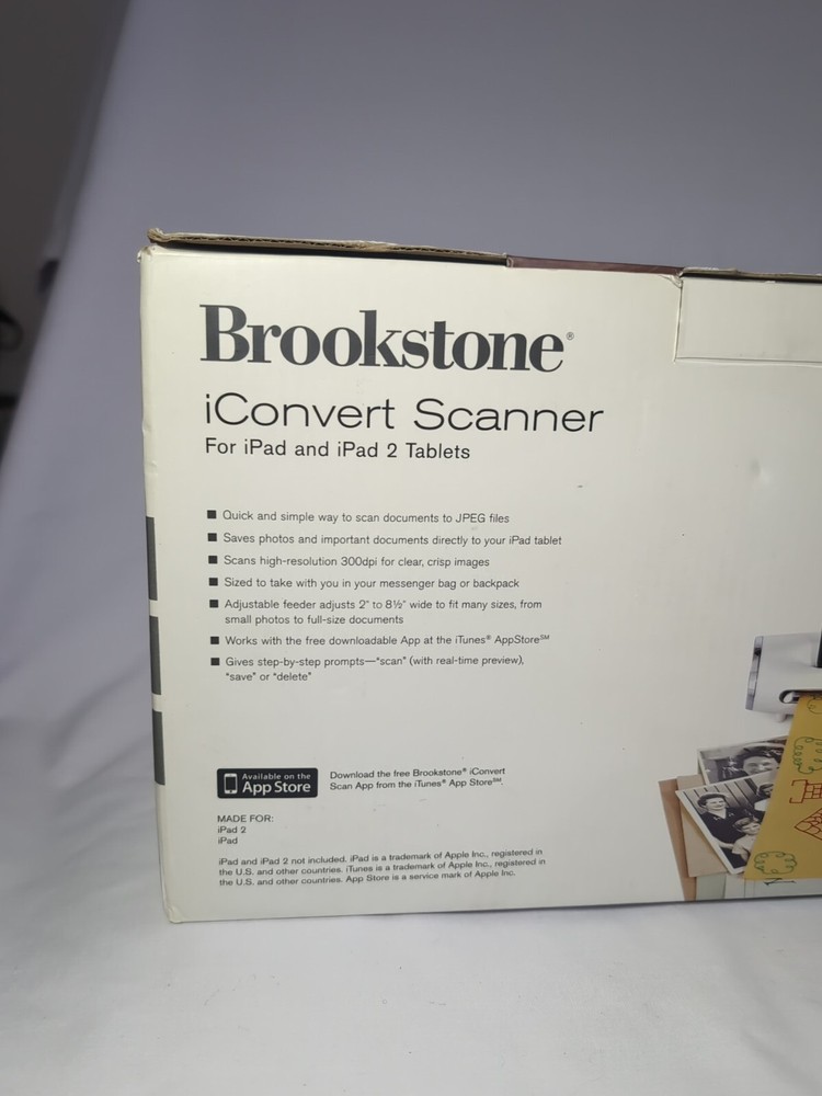 BROOKSTONE ICONVERT SCANNER 771237 *FOR APPLE IPAD, IPAD2 TABLETS ONLY*