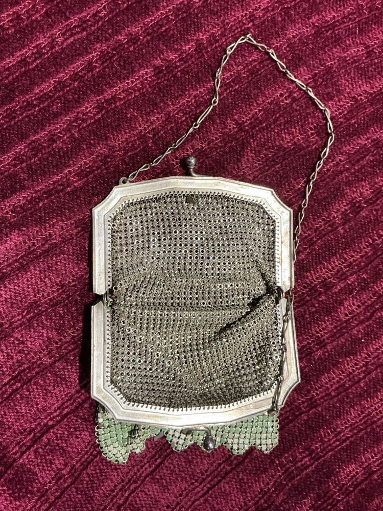 Vintage Silver And Beaded Purse