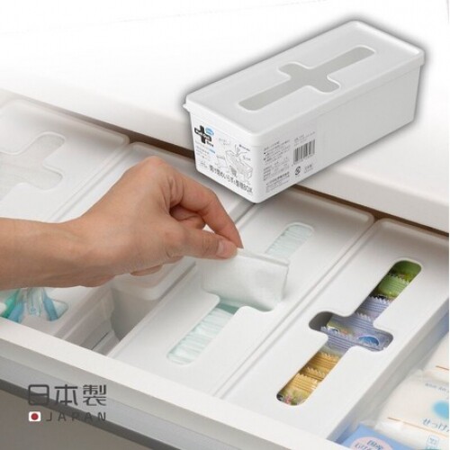 Japanese Inomata Cross Storage Box Drawer Organizer Stackable Storage Bin White