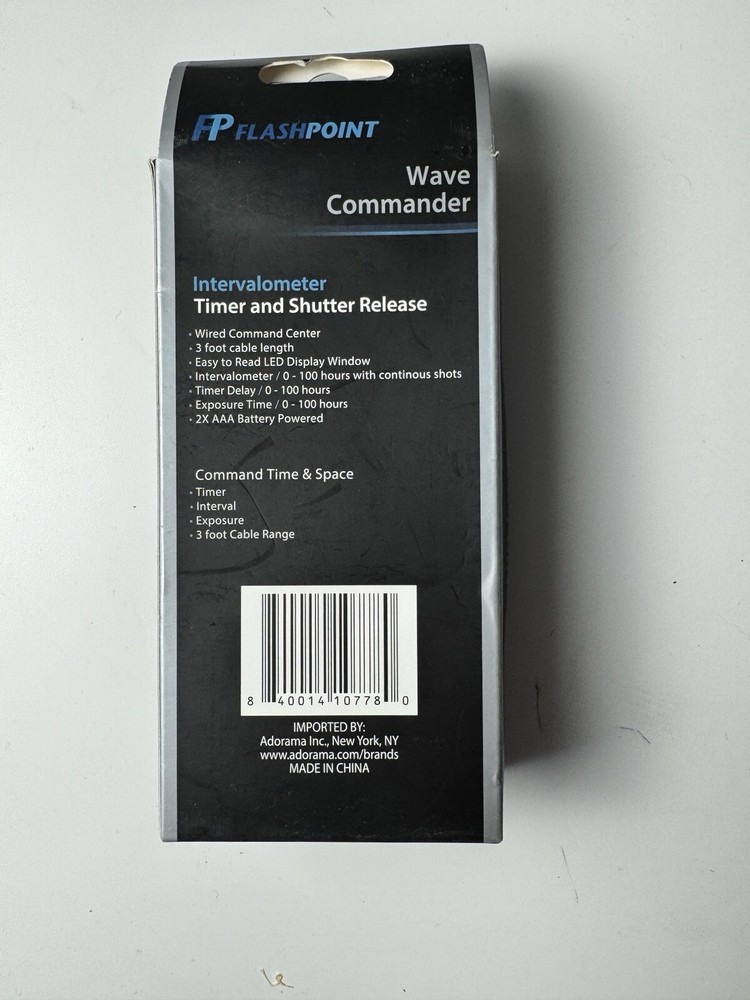 Flashpoint Wave Commander Intervalometer Timer and Shutter Release