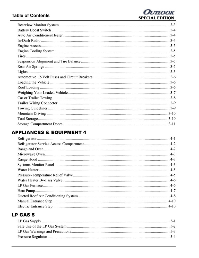 2006 Winnebago Outlook SE Home Owners Operation Manual User Guide Coil Bound