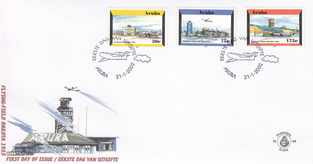 Arubu Issue FDC 2002 (98) Airplane