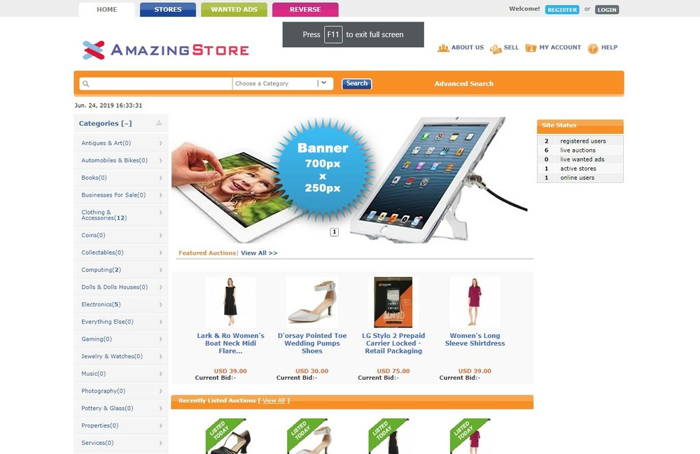 Auction Website eBay Clone - Free Install + Hosting