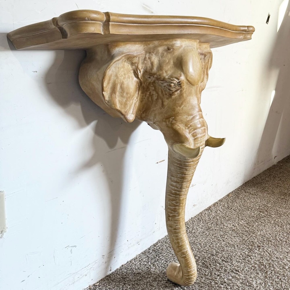 1970s Elephant Sconce Console Table by Chapman