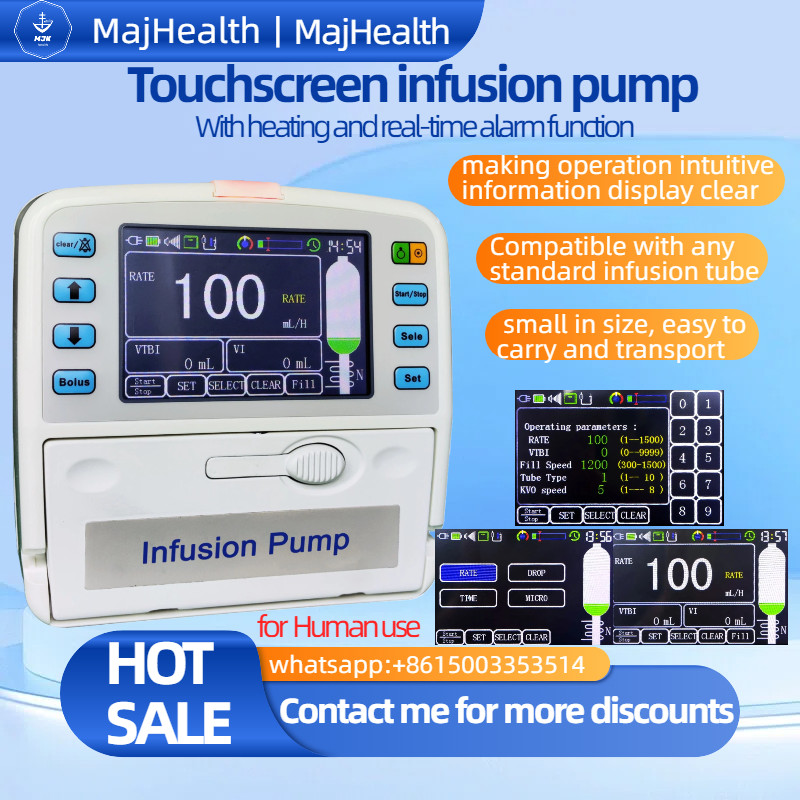 With heating and real-time alarm function, touchscreen infusion pump