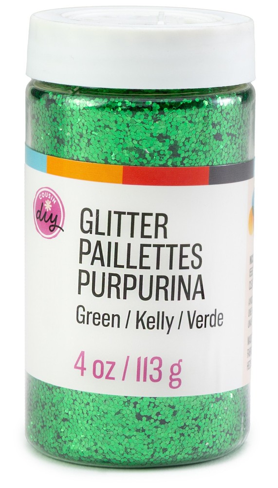 CousinDIY Glitter 4oz-Green - 3 Pack