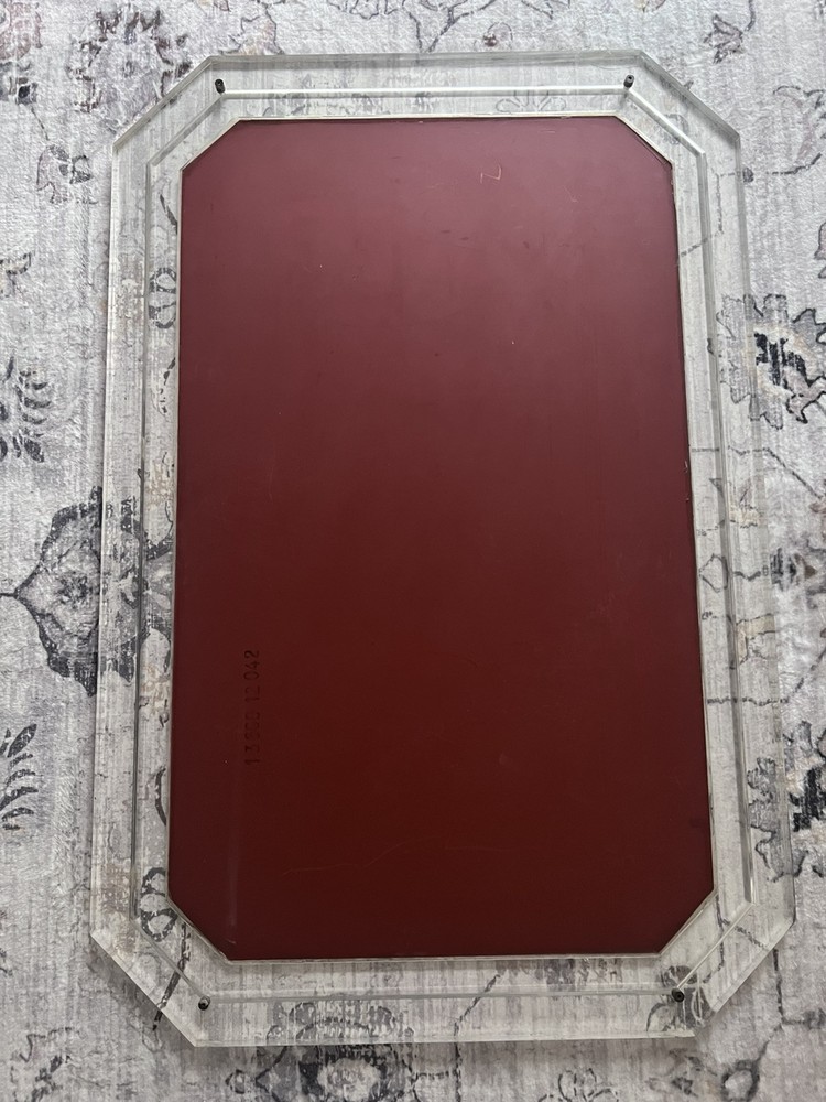 VINTAGE LUCITE LARGE AMERICAN MODERN FRAMED WALL MIRROR
