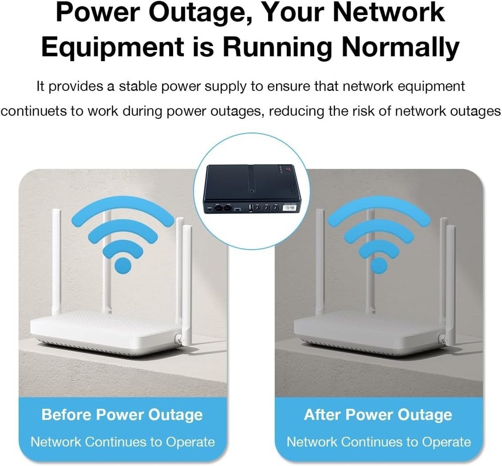 Compact Mini UPS with Multi-Voltage Output - Essential Power Backup Solution