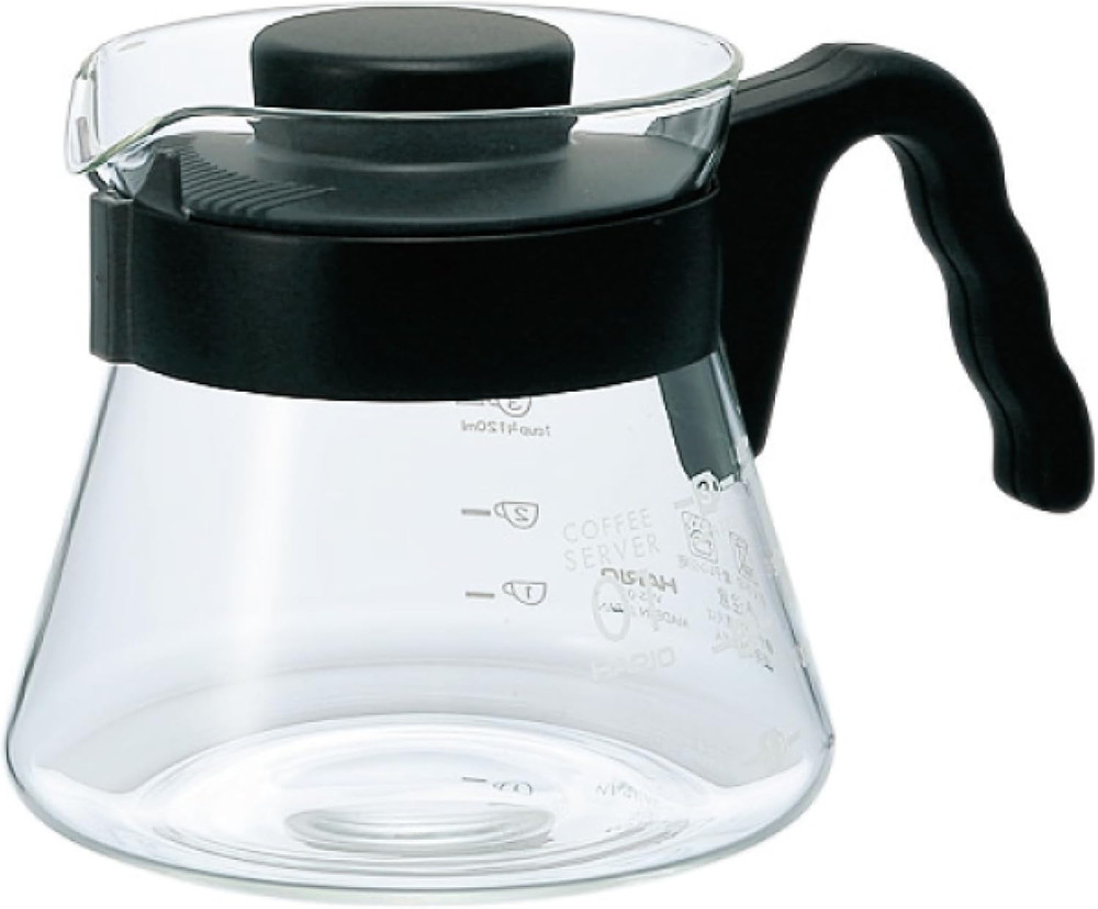 V60 Glass Coffee Server, 450Ml, Black