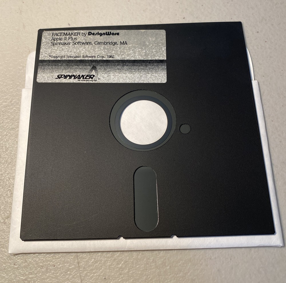 1982 Apple II Plus FACEMAKER by DesignWare 5.25” Floppy Disk Vintage