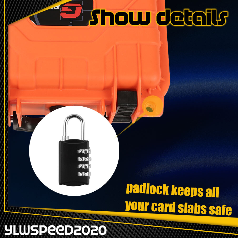 Graded Card Storage Box Deep Travel Waterproof Case Slab Holder Protector Orange