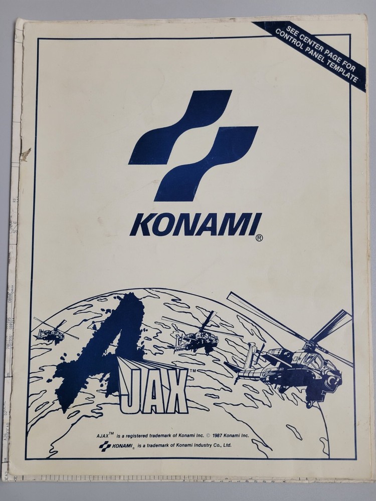 Ajax JAMMA Operator Manual and Schematic Diagrams (1987) Pre-Owned Arcade Guide