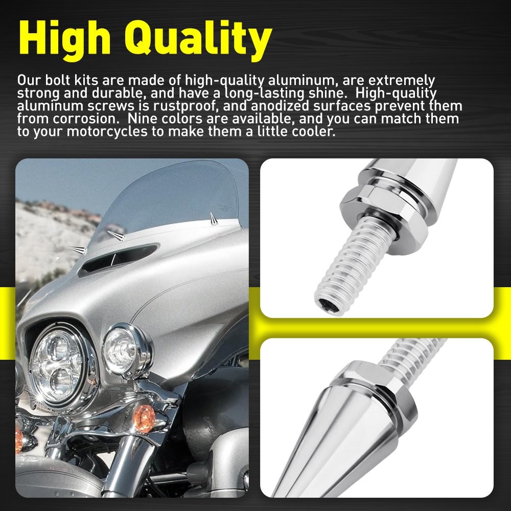 Sliver Windshield Windscreen Nut Bolt Screw for Harley Touring Electra 96-13
