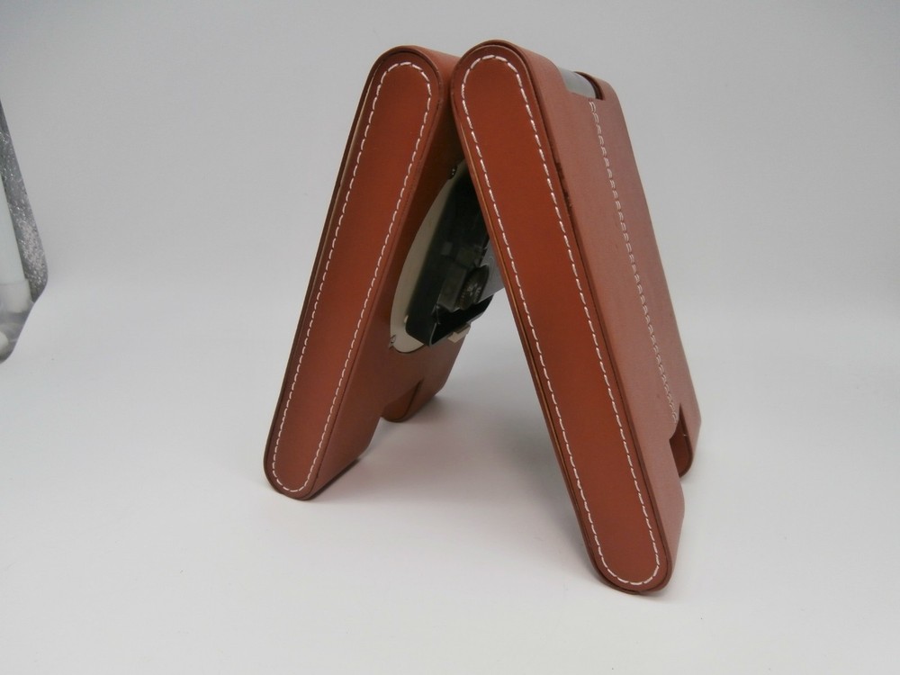 Michael Graves A Frame Leather Covered Desk Clock