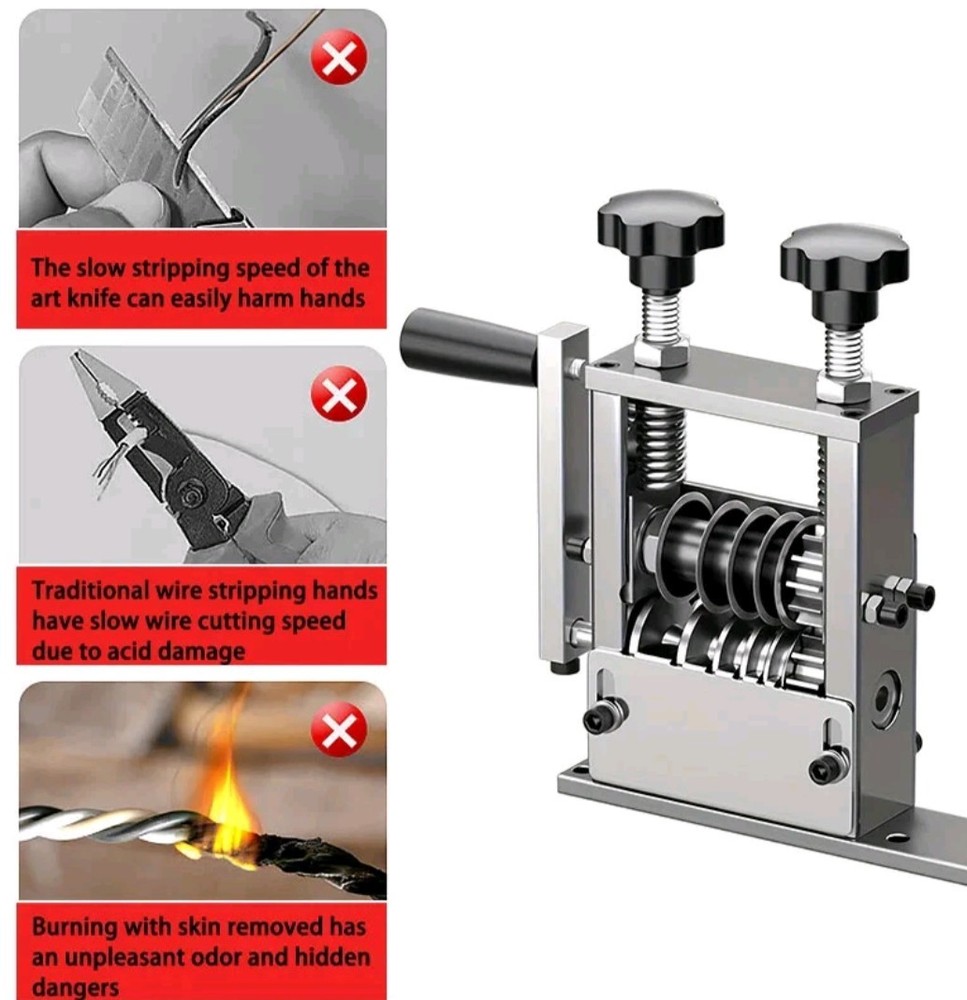 Manual Wire Stripping Machine with Hand Crank Portable Wire Stripping Tool
