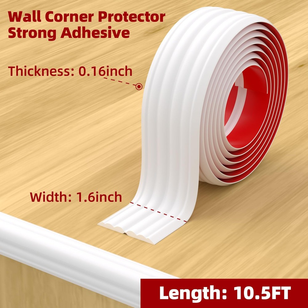 Wall Corner Protector Trim, 10.5 Feet Flexible Inside & Outside Corner Guard ...