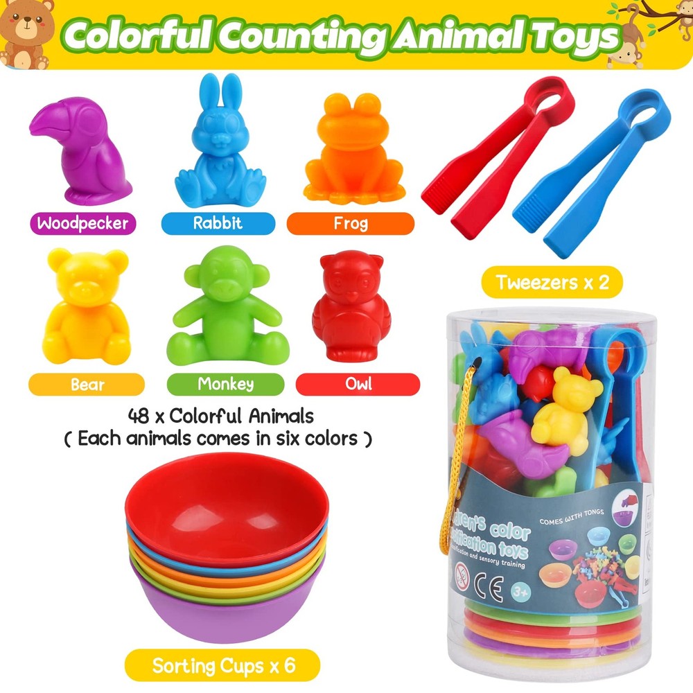 Counting Animals Color Sorting Matching Games with Medium, Dinosaurs