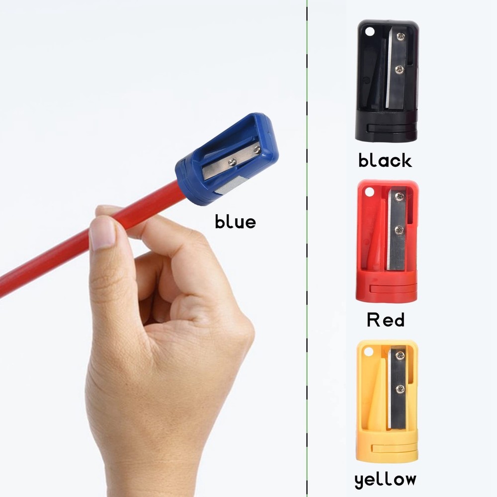 Carpenter Pencil Sharpener- 4 Pack Manual Pencil Sharpener for Flat Carpenter...
