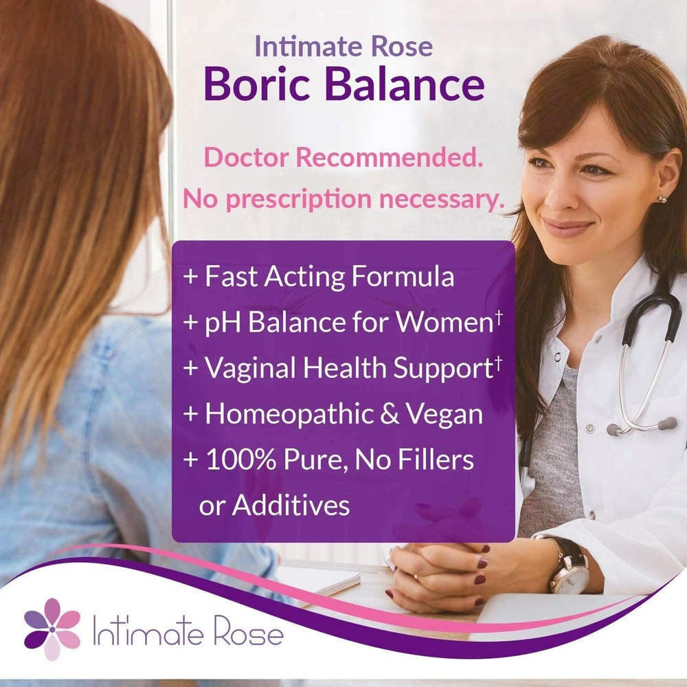 Boric Suppositories - 30 Count (600mg) + 7 Applicators - By Intimate Rose