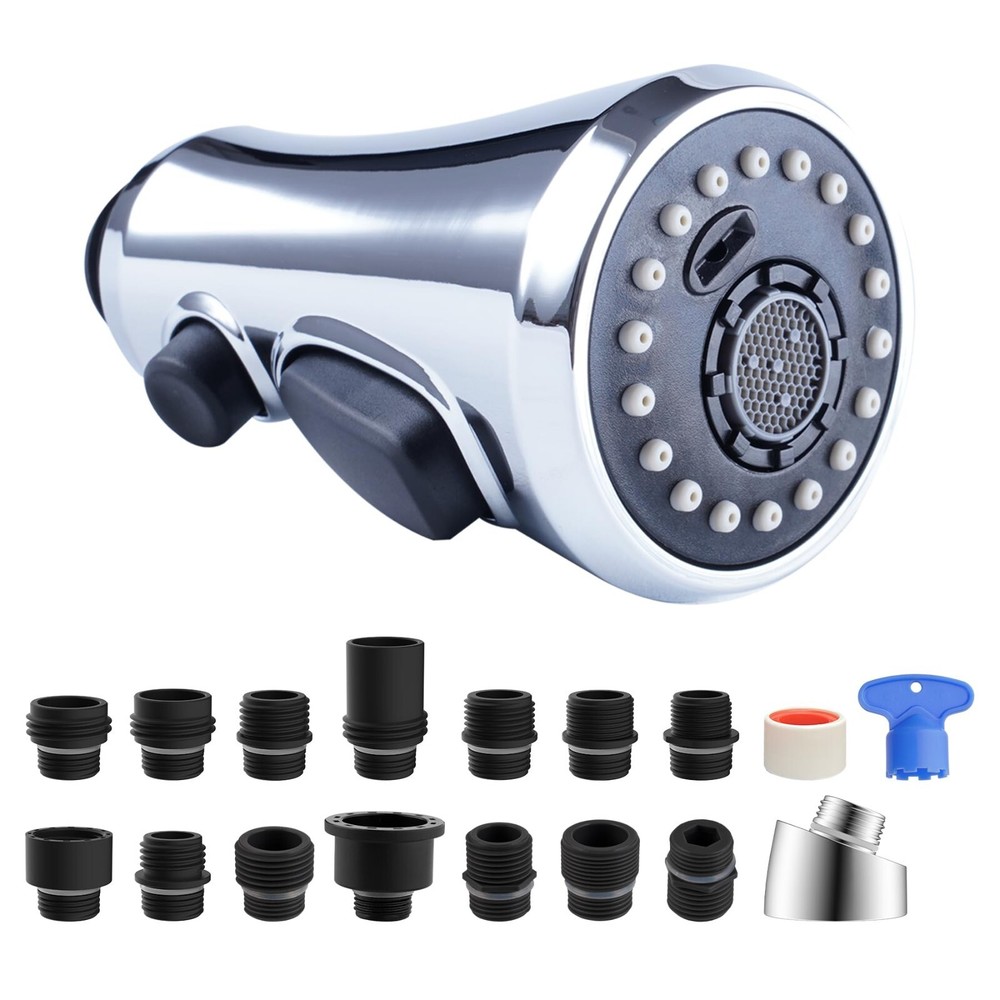 Kitchen Faucet Spray Head 3-Mode Pull Down Out Nozzle Sprayer Replacement Parts