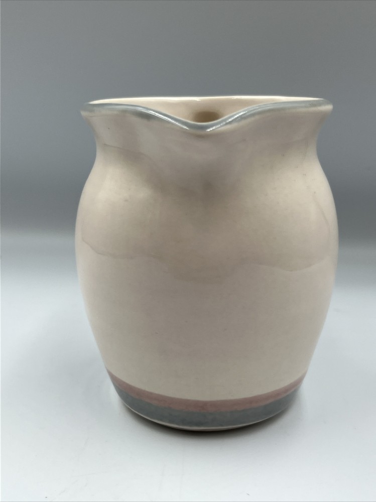 Vintage Creamer. Pfaltzgraff Juniper Pattern. Ceramic. White. Turquoise & Mauve