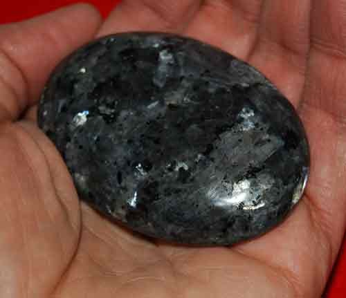 Larvikite Soap-Shaped Palm Stone #3