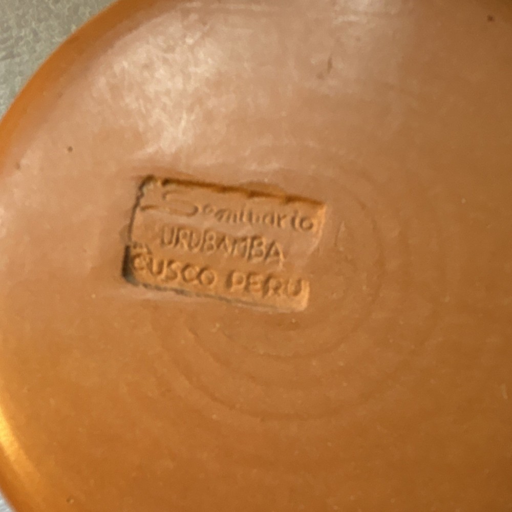 Handmade Peruvian Ceramic Bowl Urubamba Cusco Decorative Pottery
