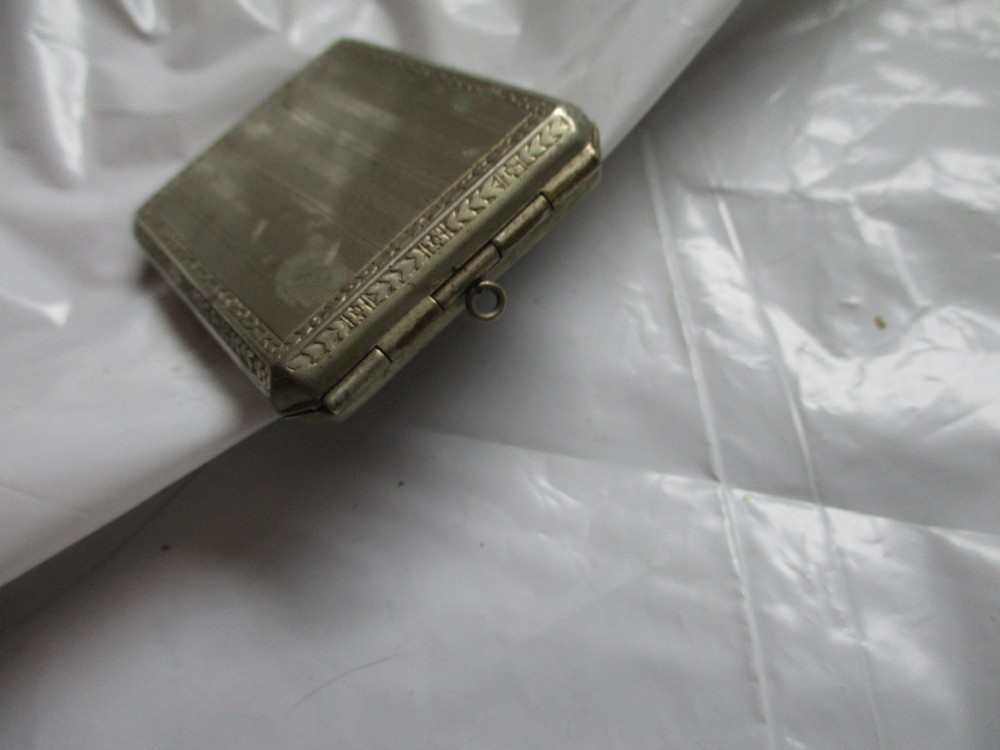 Vintage silver match book holder Brun-mill USA chatelain