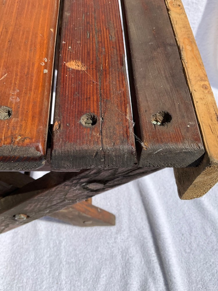 Vintage Folding Wooden Step Stool Seat