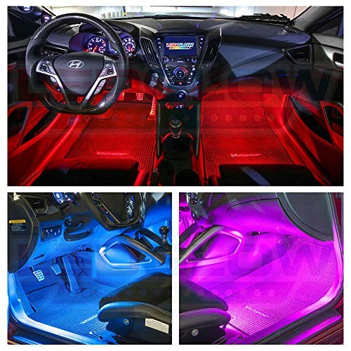 6pc Flexible Million Color Multi-Color LED Interior Footwell Underdash Neon
