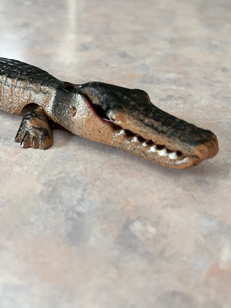 Vintage Cast Iron small Alligator original paint Nutcracker