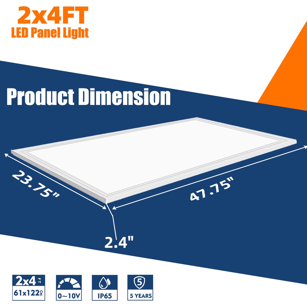 4x2FT LED Flat Panel Troffer Light 75W 7800LM Drop Ceiling Light 5000k,ETL,4Pack