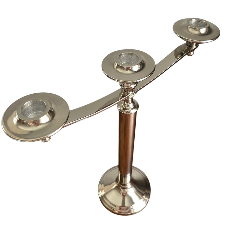 Silver Plated 3 Arm Candelabra 12"H