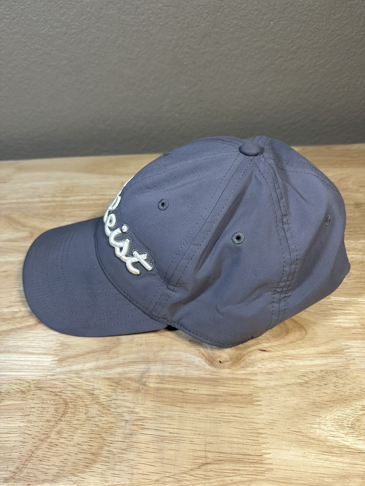 Titleist Gray Golf Hat Adjustable Strapback Embroidered White Golfer