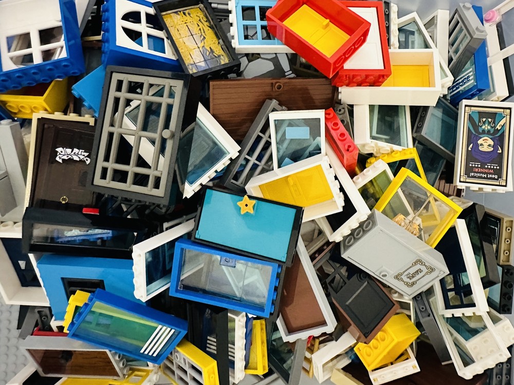 Lot Of 10 Random Color Shape Lego Doors Frames