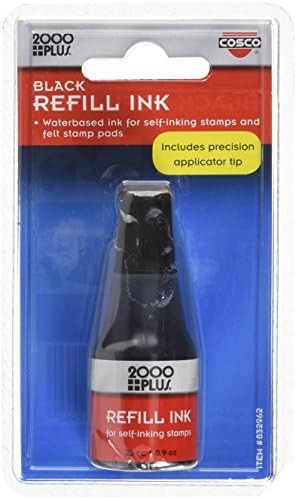 2000 PLUS Self-Inking Stamp Refill Ink Pad Black Replacement Office Supply