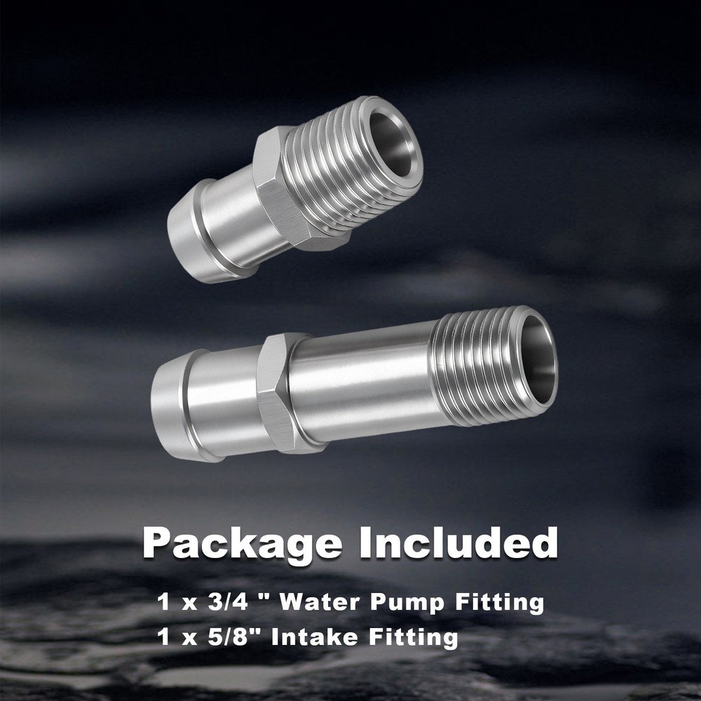 2PCS Heater Hose Threaded Connector for Chevy SBC Engines