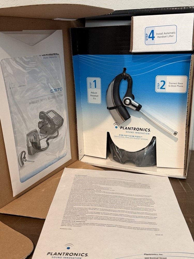 Plantronics CS70 Silver/Black Ear-Hook Headsets