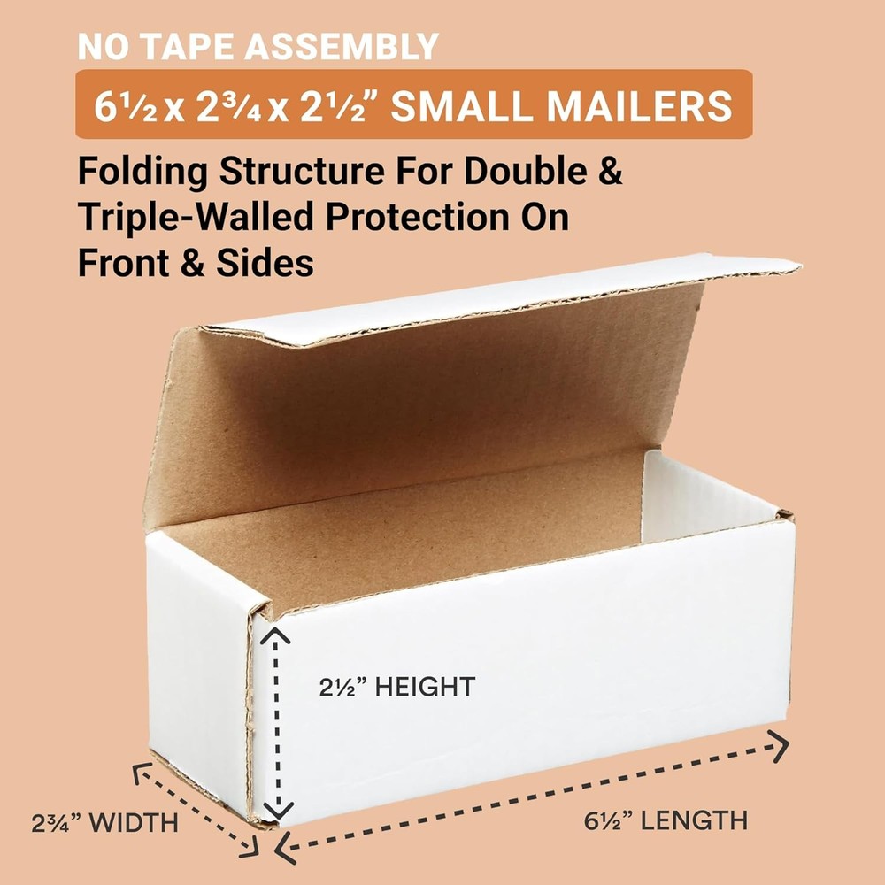 Aviditi White Corrugated 6 1/2" x 2 3/4" x 2 1/2", Multi