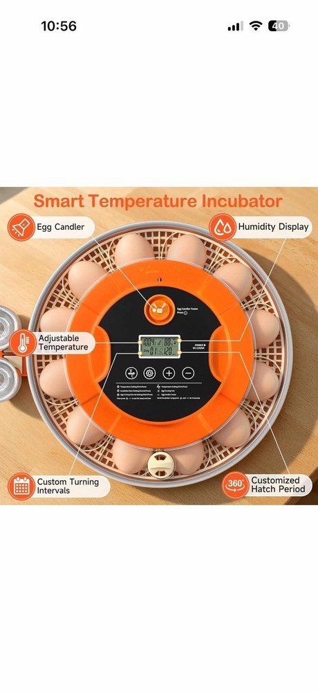18 Egg Incubators for Hatching Eggs, Automatic Egg Turning and Humidity Control