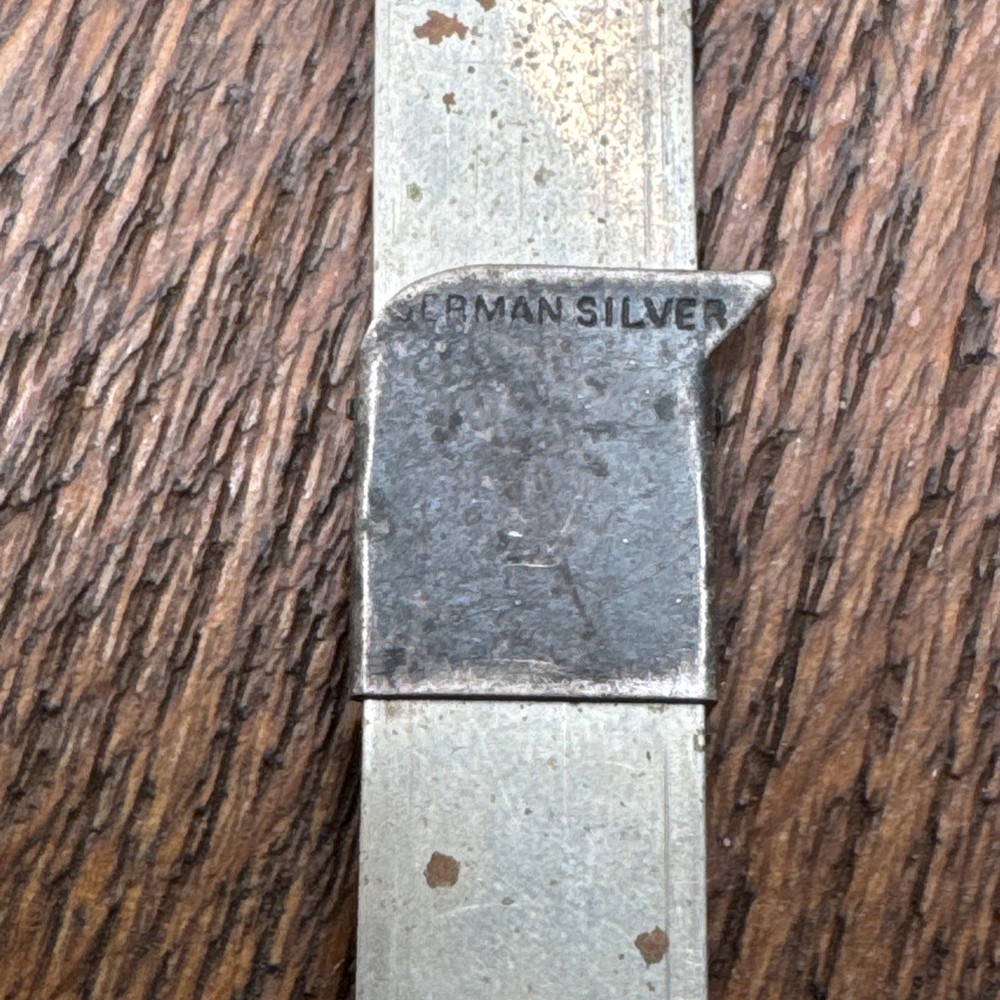 ANTIQUE German SILVER SEWING GAUGE RULER