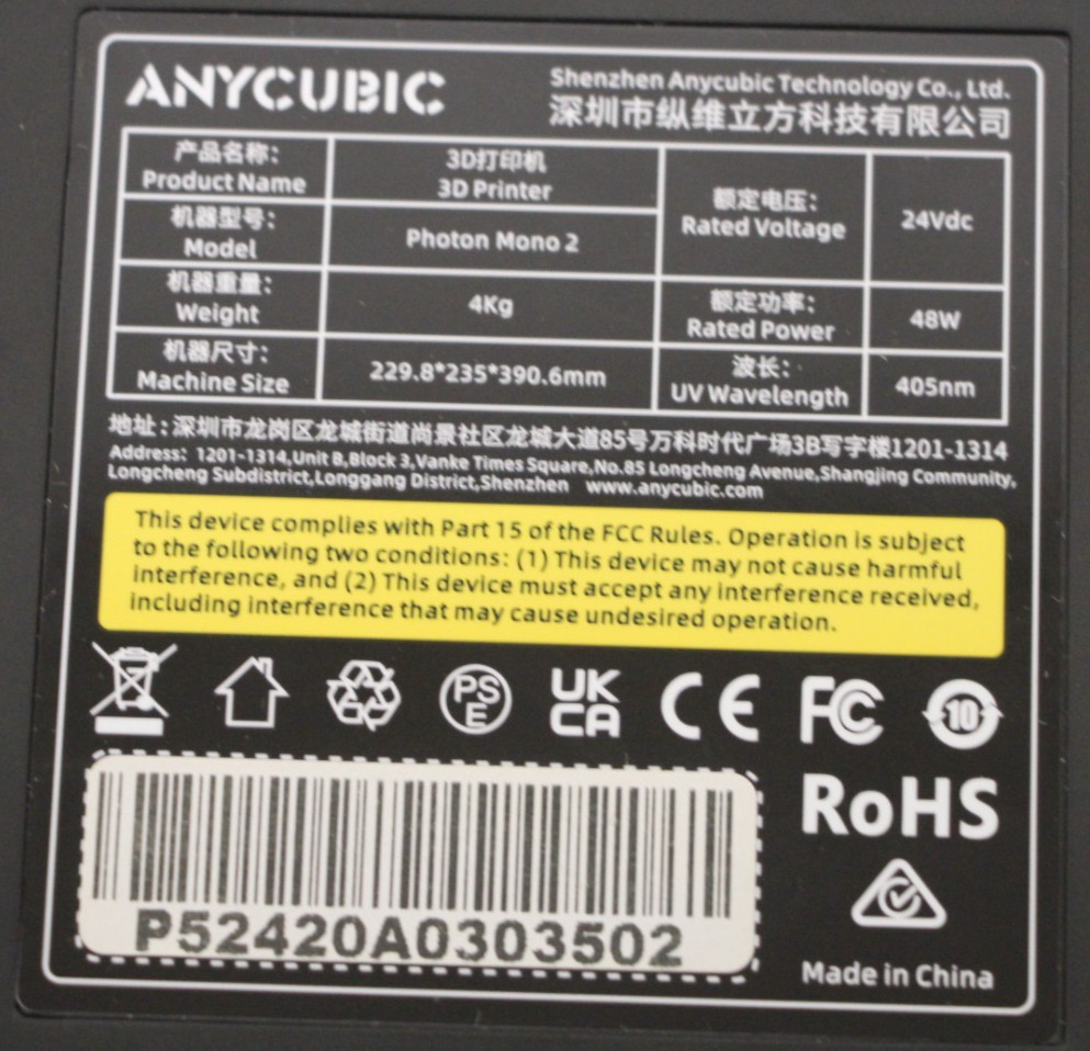 Anycubic Photon Mono 2 3D Printer